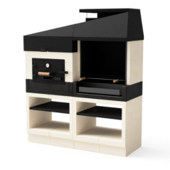 Barbecue encastrable Otte 168 x 63 x 206 cm + four | Barbecue en béton pour jardin extérieur