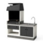 Kit barbecue in cemento con lavello integrato, dimensioni 168x63x206 cm | Barbecue in cemento per giardino esterno Kit barbecue in cemento con lavello integrato, dimensioni 168x63x206 cm | Barbecue in cemento per giardino esterno