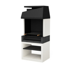 Stahlkamin für Einbaugrills, Kitaway 85 x 65 x 45 cm | Luftturbine für Rauchabzug | Grillzubehör