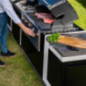 Modulo de Esquina para Barbacoa de Obra Kitaway 63×63×71 cm | Base Gris para Barbacoa de Jardin
