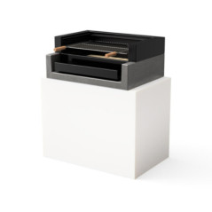 Kitaway Built-in Barbecue Grill Module 84x63x35.5 cm | White/Black Base for Outdoor Garden Barbecue