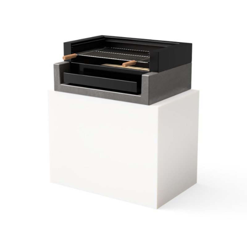 Kitaway Built-in Barbecue Grill Module 84x63x35.5 cm | White/Black Base for Outdoor Garden Barbecue