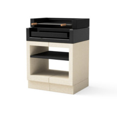 Module de barbecue encastrable Kitaway 84 x 63 x 115 cm | Base blanche/noire pour barbecue de jardin extérieur