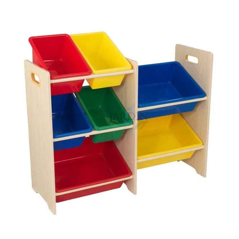 Etagère pour ranger les jouets avec 7 cubes