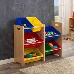 Etagère pour ranger les jouets avec 7 cubes