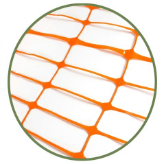 Malla de Señalización para Obras 1 x 50 m | Cuadros de 4 x 10 cm | Malla de Alta Visibilidad para Delimitar