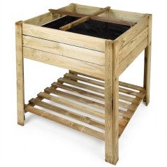Aiuola rialzata in legno 80 x 80 x 80 cm | Giardino urbano rialzato | Struttura robusta