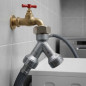 Bifurcación para Lavadora 3/4" Hembra | Conector doble de metal | Llave de Escuadra