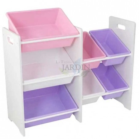 Etagère pour ranger les jouets avec 7 cubes