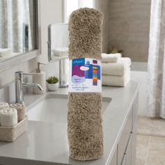 Tappetino da bagno beige 75x45 cm | Tappetino antiscivolo | Microfibra ciniglia, lavabile in lavatrice, morbido e confortevole