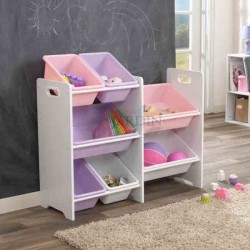 Etagère pour ranger les jouets avec 7 cubes