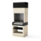 Barbecue da incasso Kitaway 84x63x237 cm con griglia 68,5x42 cm | Barbecue in cemento bianco e nero con cassetto