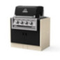 Barbecue encastrable Broilking 98 x 63 x 119 cm | Barbecue de jardin en béton et acier | 4 brûleurs
