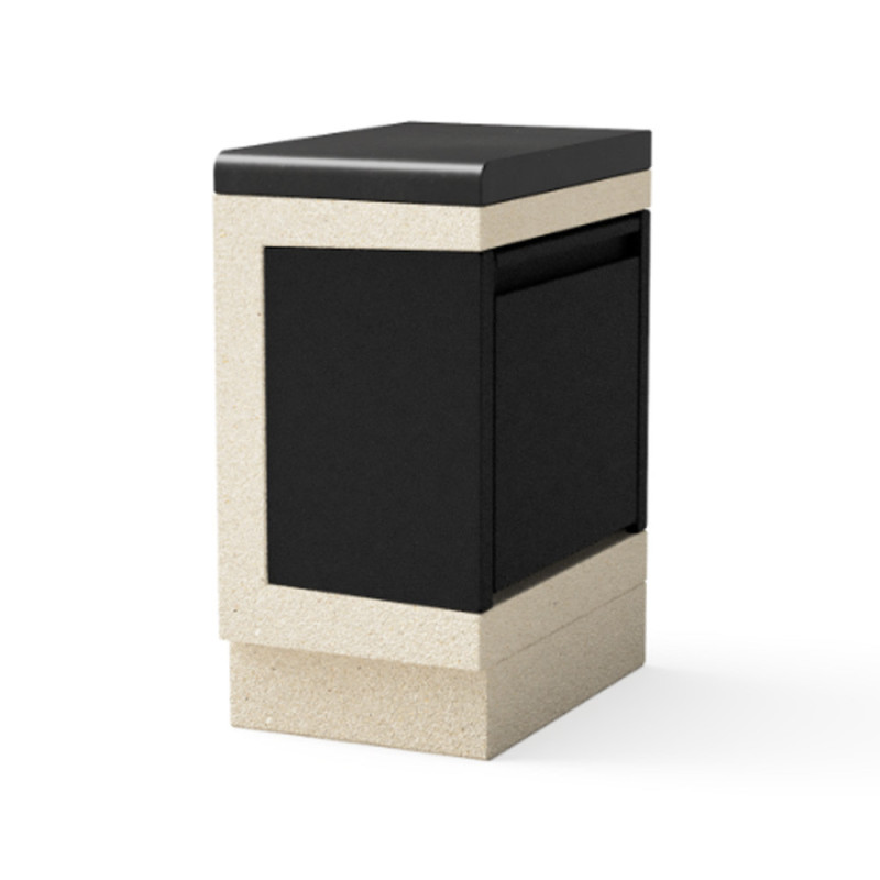 Module poubelle pour barbecue Kitaway 63x42x85 cm | Socle en béton pour barbecue encastrable extérieur