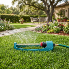 Oszillierender Gartensprenger | Rasensprenger mit Löchern | Schlauchanschluss