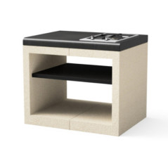 Kitaway - Modulo base per piano cottura a gas da incasso, 84×63×71 cm, per barbecue | Base bianca/nera per barbecue da giardino