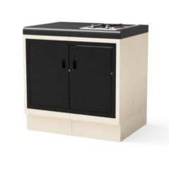 Kitaway - Modulo base per piano cottura a gas da incasso 84×63×85 cm per barbecue | Base bianca/nera per barbecue da giardino