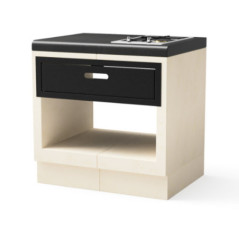 Kitaway - Modulo base per piano cottura a gas da incasso 84×63×85 cm per barbecue | Base bianca/nera per barbecue da giardino