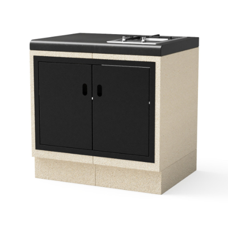Kitaway 84×63×85 cm Module de base encastrable pour barbecue à gaz | Base blanche/noire pour barbecue de jardin