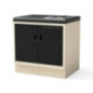 Kitaway 84×63×85 cm Module de base encastrable pour barbecue à gaz | Base blanche/noire pour barbecue de jardin