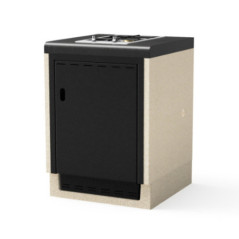 Kitaway 61×63×85 cm Einbau-Gaskochfeld-Basismodul | Weiß/Schwarze Basis für Gartengrill