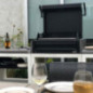 Kitaway Otte 84x63x115 cm Barbecue da incasso con griglia | Barbecue da giardino in cemento bianco/nero