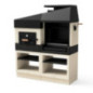 Built-in BBQ + Oven Pack Kitaway Otte 168x63x206 cm | BBQ with Argentinian Style Grill, Black and White