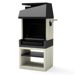 Churrasqueira embutida Kitaway 84x63x192 cm com grelha de aço | Churrasqueira estilo argentino