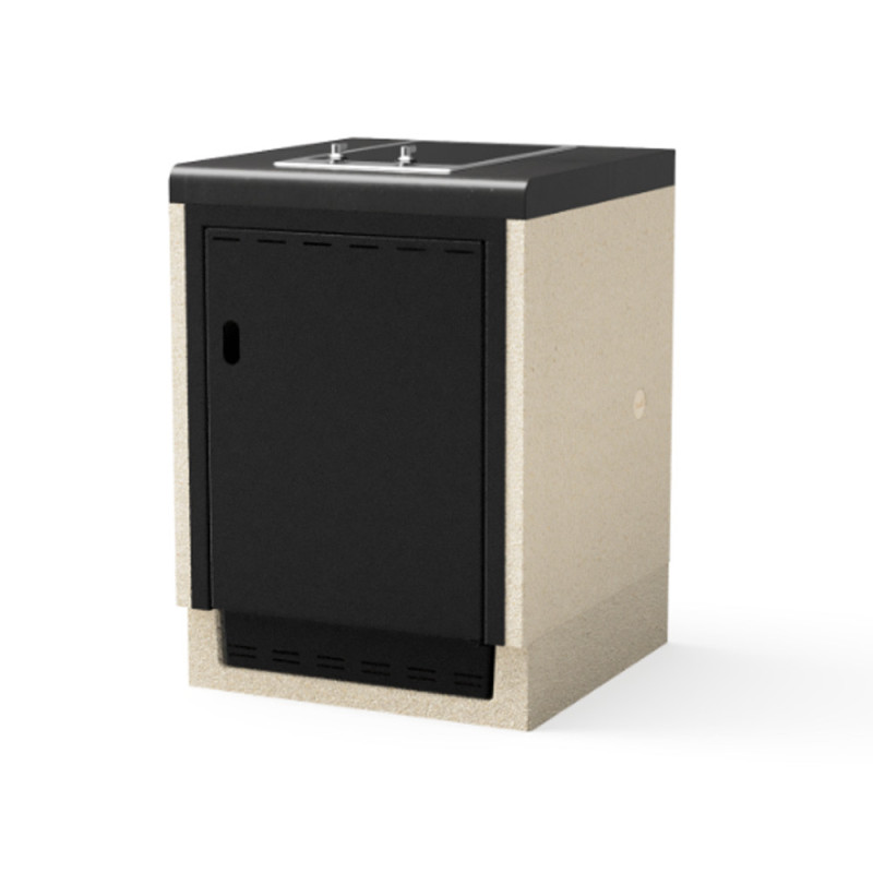 Kitaway 61×63×85 cm Built-in Barbecue Countertop Module with Ceramic Hob | White/Grey Base for Barbecue Kitaway 61×63×85 cm Built-in Barbecue Countertop Module with Ceramic Hob | White/Grey Base for Barbecue