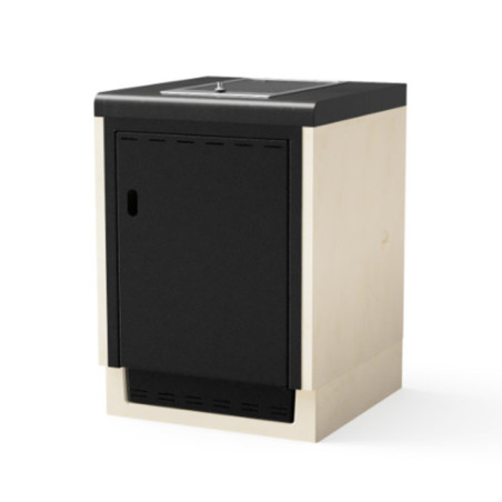 Kitaway Modulo barbecue da incasso da 61×63×85 cm con piano cottura in vetroceramica | Base bianca/grigia per barbecue
