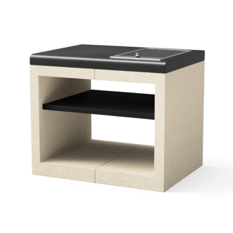 Kitaway Plaque de cuisson électrique 84×63×71 cm, module de comptoir pour barbecue encastrable | Base blanche/grise pour barbecu Kitaway Plaque de cuisson électrique 84×63×71 cm, module de comptoir pour barbecue encastrable | Base blanche/grise pour barbecu