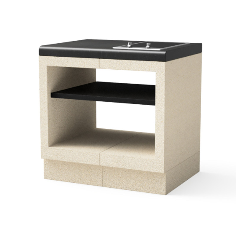 Kitaway - Piastra per griglia elettrica da 84×63×85 cm, modulo da appoggio per barbecue a incasso | Base bianca/grigia per barbe Kitaway - Piastra per griglia elettrica da 84×63×85 cm, modulo da appoggio per barbecue a incasso | Base bianca/grigia per barbe
