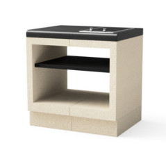 Kitaway Modulo barbecue da incasso da 84×63×85 cm con piano cottura in vetroceramica | Base bianca/grigia per barbecue