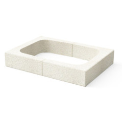 Kitaway - Battiscopa per barbecue bianco 84x60x14 cm | Base in cemento per barbecue a incasso | Accessorio da cucina