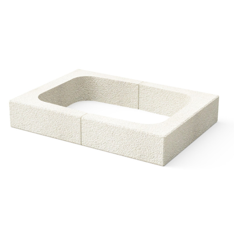 Kitaway White BBQ Skirting Board 84x60x14 cm | Concrete Baseboard for Built-in BBQ | Kitchen Accessory