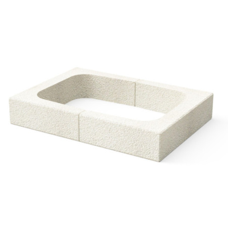 Kitaway White BBQ Skirting Board 84x60x14 cm | Concrete Baseboard for Built-in BBQ | Kitchen Accessory
