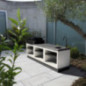 Kitaway 273x147x192 cm con barbecue integrato, modulo lavello, modulo pattumiera, modulo angolare e modulo banco da lavoro. Kitaway 273x147x192 cm con barbecue integrato, modulo lavello, modulo pattumiera, modulo angolare e modulo banco da lavoro.