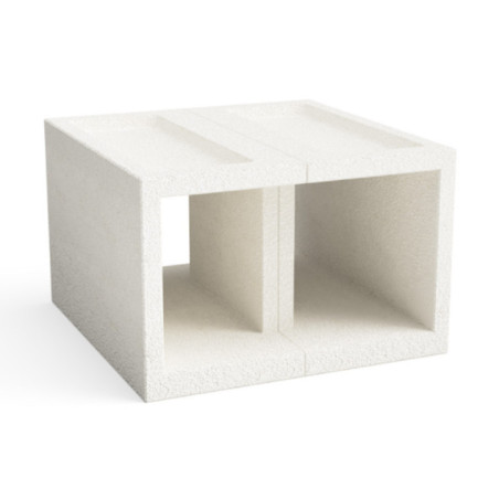 Base para forno Kitaway 100x100x66 cm | Suporte em concreto branco texturizado para forno externo