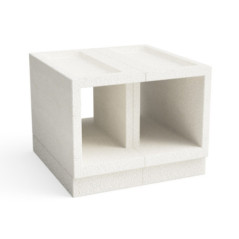 Base per forno Kitaway 100x100x80 cm | Supporto in cemento bianco testurizzato per forno da esterno