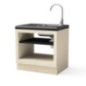 Kitaway Modulo da incasso per barbecue con lavello, 84×63×85 cm | Base bianca/nera per barbecue da giardino