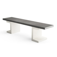Concrete and Steel Garden Bench 180 x 40 x 46 cm | Modern Design Outdoor Bench | Ideal for Gardens, Terraces, Patios