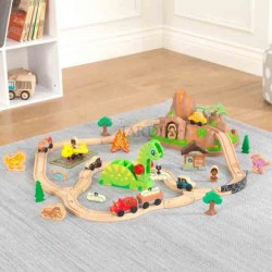 dinosaur wooden train set