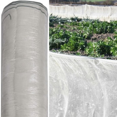Rete frangivento bianca 1 x 100 m | Rete protettiva per colture, frutteti e giardini | Riduce l'impatto del vento
