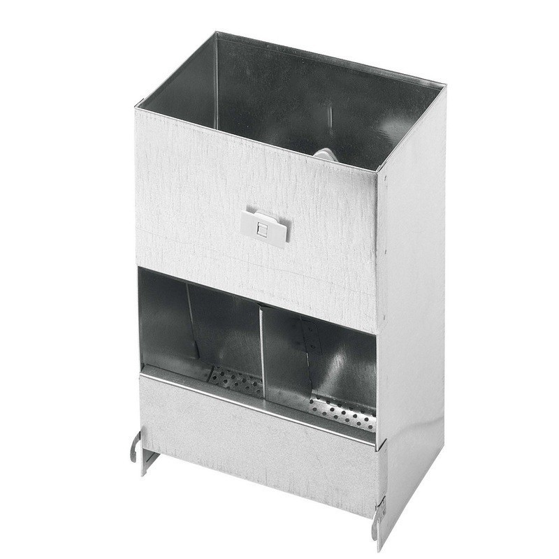 Alimentador de ração para coelhos com 2 furos