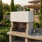 Extractor de Humos Kitaway para Barbacoa de Obra 84x49x40 cm | Compatible con Barbacoas | Acabado en Hormigón Blanco