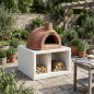 Base per forno Kitaway 100x100x66 cm | Supporto in cemento bianco testurizzato per forno da esterno Base per forno Kitaway 100x100x66 cm | Supporto in cemento bianco testurizzato per forno da esterno