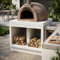 Base para Horno Kitaway 100x100x80 cm | Soporte de Hormigón Blanco Texturizado para Horno Exterior