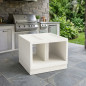 Base para Horno Kitaway 100x100x80 cm | Soporte de Hormigón Blanco Texturizado para Horno Exterior