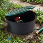 Garden Irrigation Valve Box 20x18x11 cm | Circular Irrigation Valve Box with 3/4" Tap | Garden Irrigation Valve Boxes with Lid