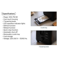 Orbegozo Doppelschlitztoaster 650-750 W | 7 Bräunungsstufen